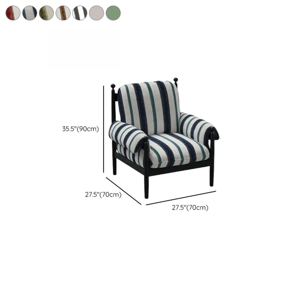 Fauteuil d'appoint moderne à rayures avec coussin amovible