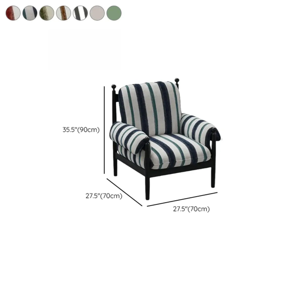 Fauteuil d'appoint moderne à rayures avec coussin amovible