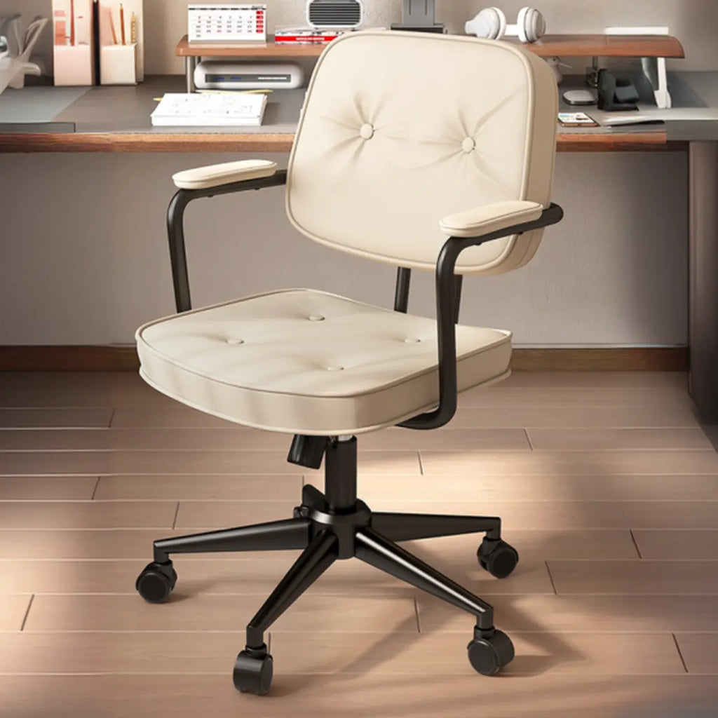 Sedia da Ufficio Ergonomica Imbottita con Bottoni e Altezza Regolabile