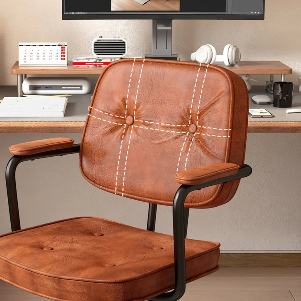 Sedia da Ufficio Ergonomica Imbottita con Bottoni e Altezza Regolabile