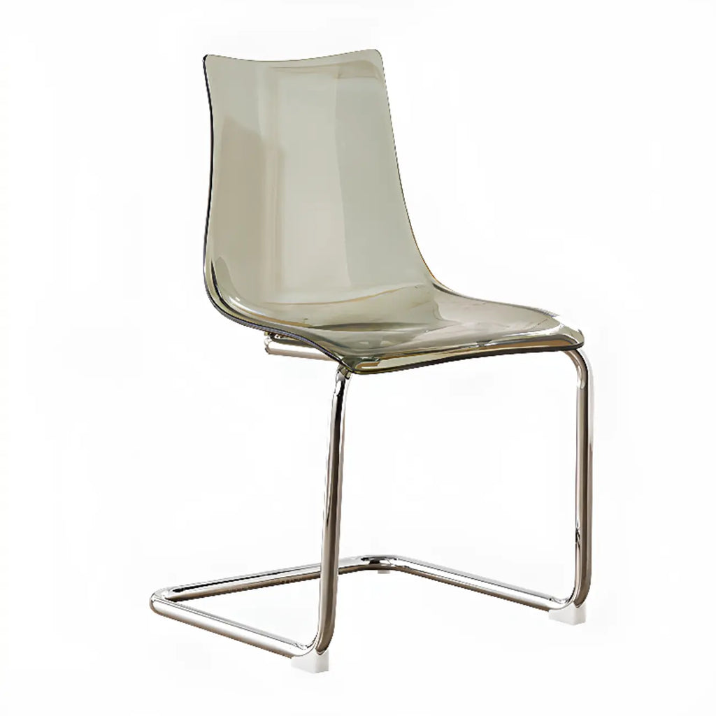 Chaise de salle à manger moderne sans accoudoirs en plastique et acrylique