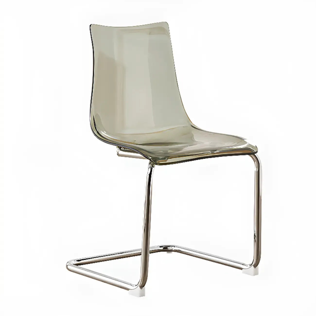Chaise de salle à manger moderne sans accoudoirs en plastique et acrylique