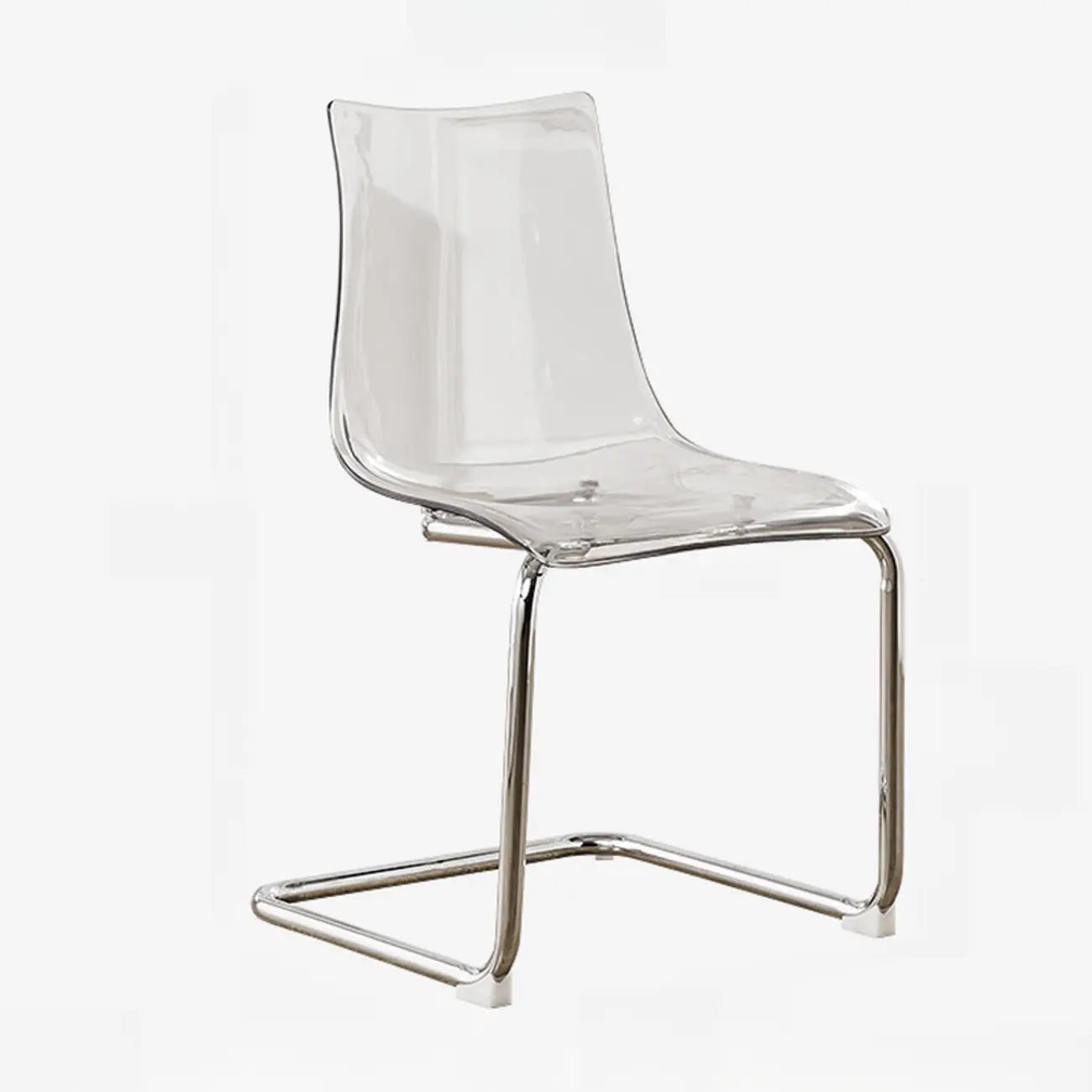 Chaise de salle à manger moderne sans accoudoirs en plastique et acrylique