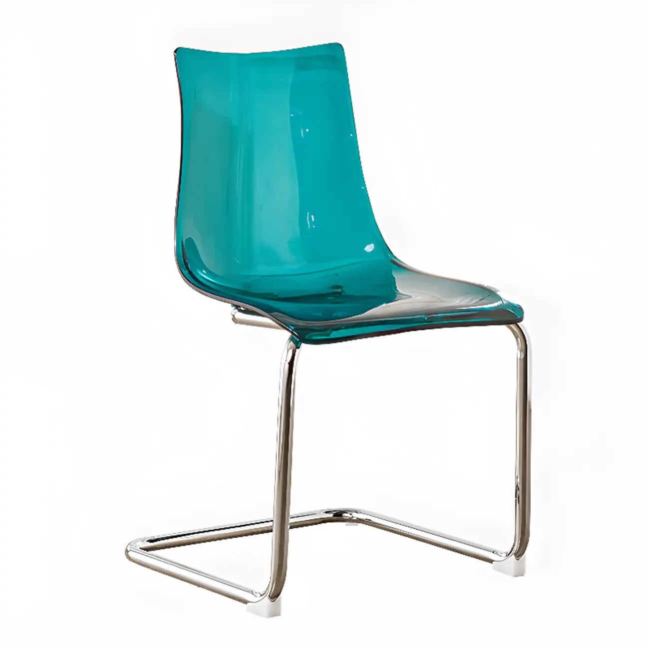 Chaise de salle à manger moderne sans accoudoirs en plastique et acrylique