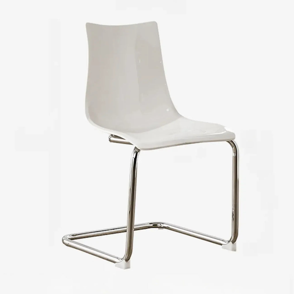 Chaise de salle à manger moderne sans accoudoirs en plastique et acrylique