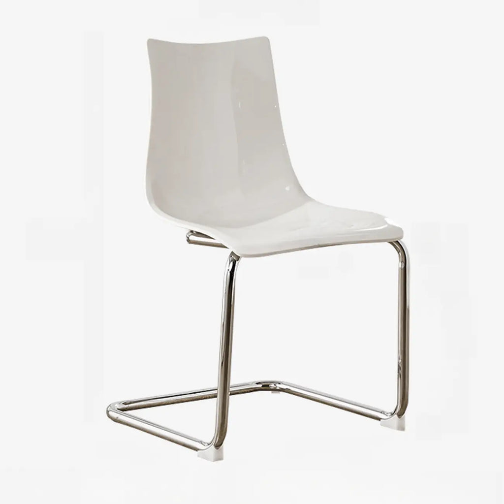 Chaise de salle à manger moderne sans accoudoirs en plastique et acrylique