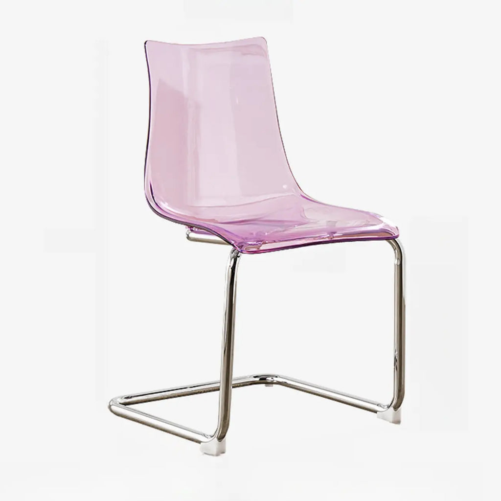 Chaise de salle à manger moderne sans accoudoirs en plastique et acrylique