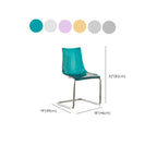 Chaise de salle à manger moderne sans accoudoirs en plastique et acrylique