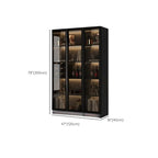 Grande vitrine pour parquet en bois noir avec éclairage