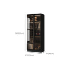 Grande vitrine pour parquet en bois noir avec éclairage