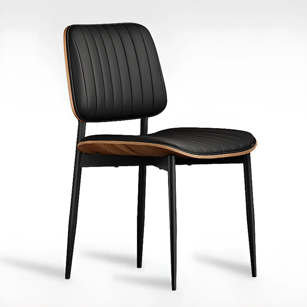 Chaise d'appoint moderne rembourrée en similicuir