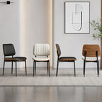 Chaise d'appoint moderne rembourrée en similicuir