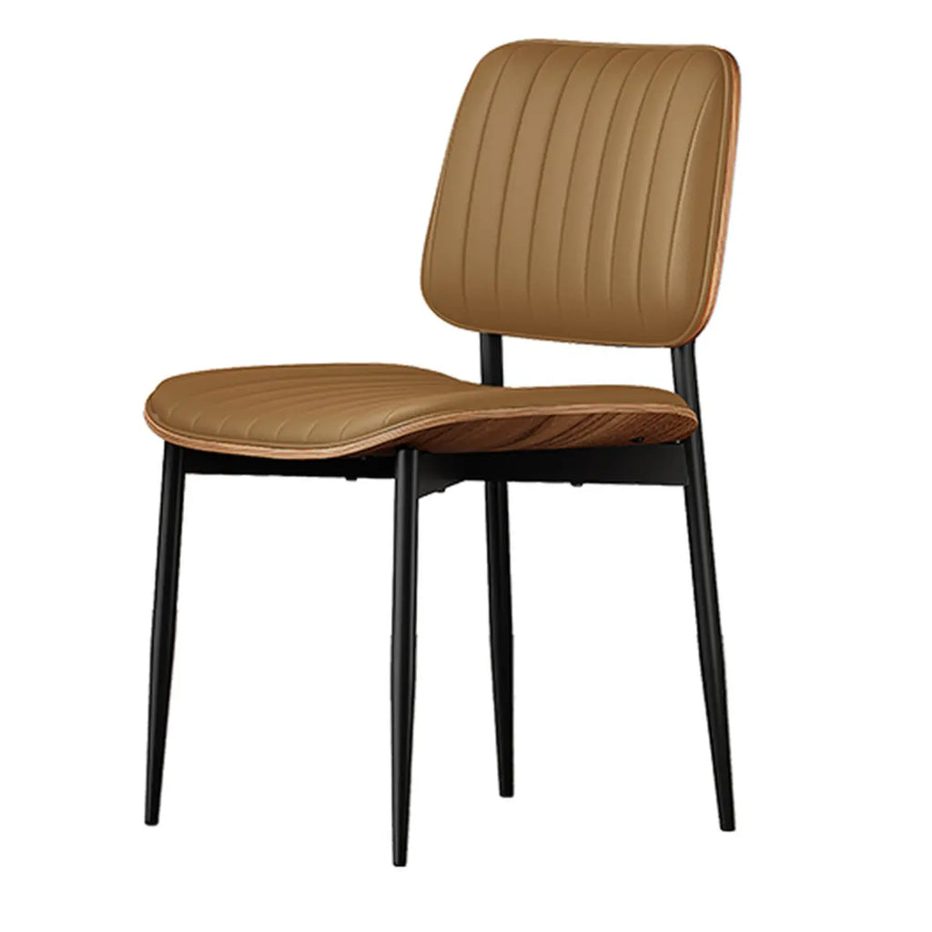 Chaise d'appoint moderne rembourrée en similicuir
