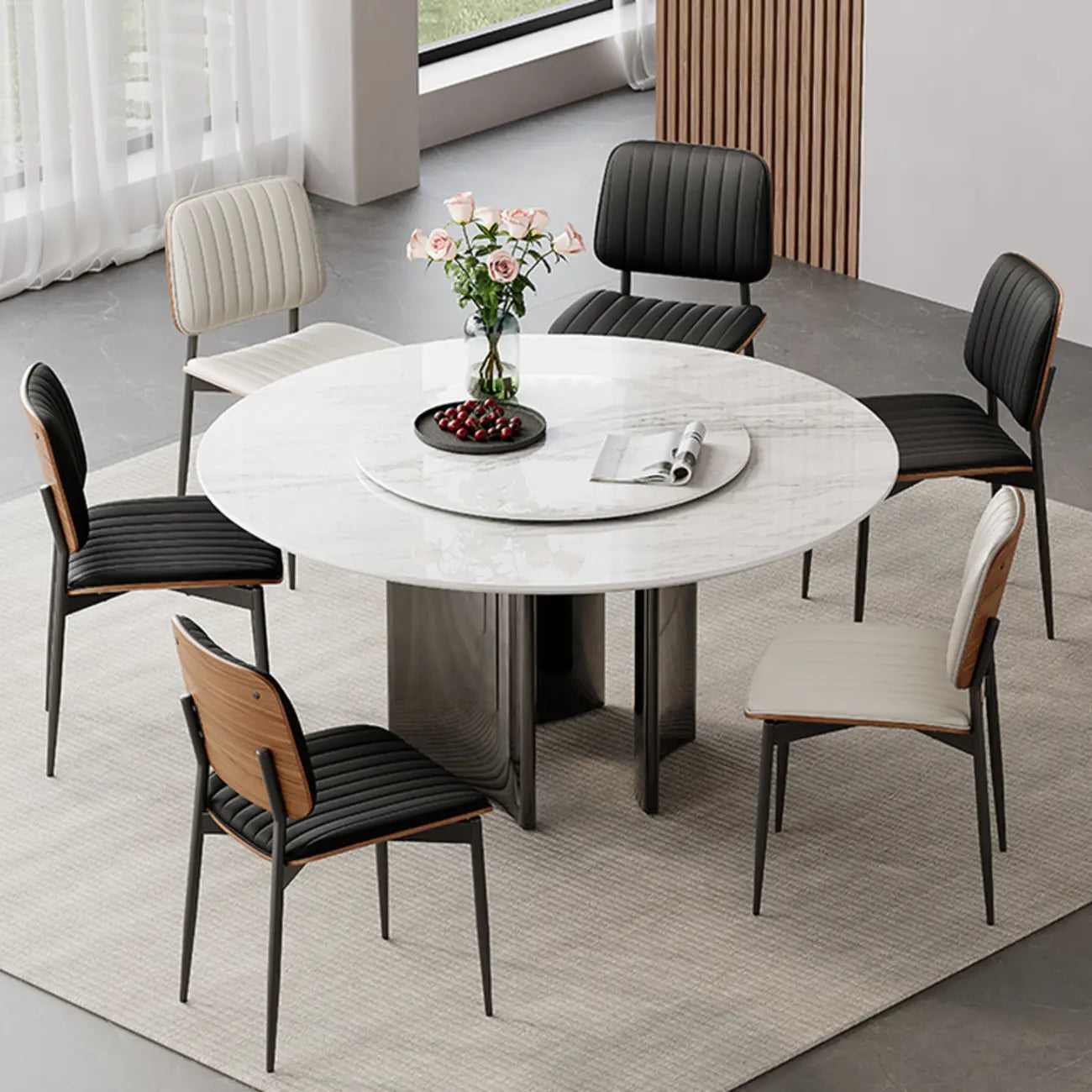 Chaise d'appoint moderne rembourrée en similicuir