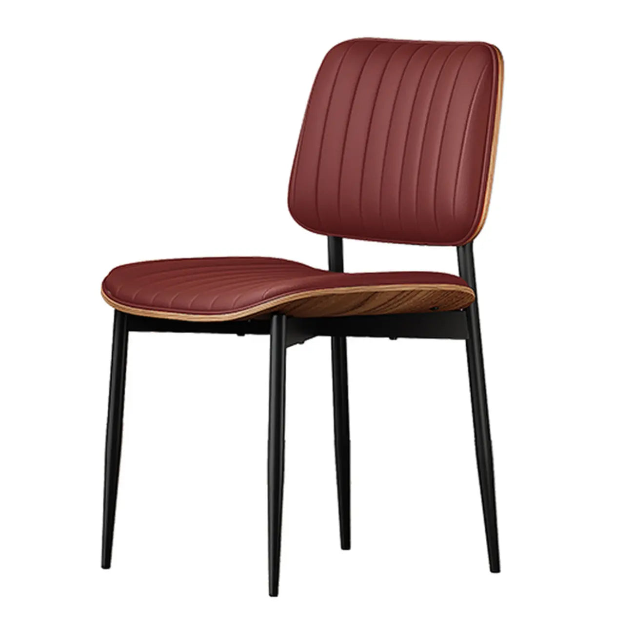 Chaise d'appoint moderne rembourrée en similicuir