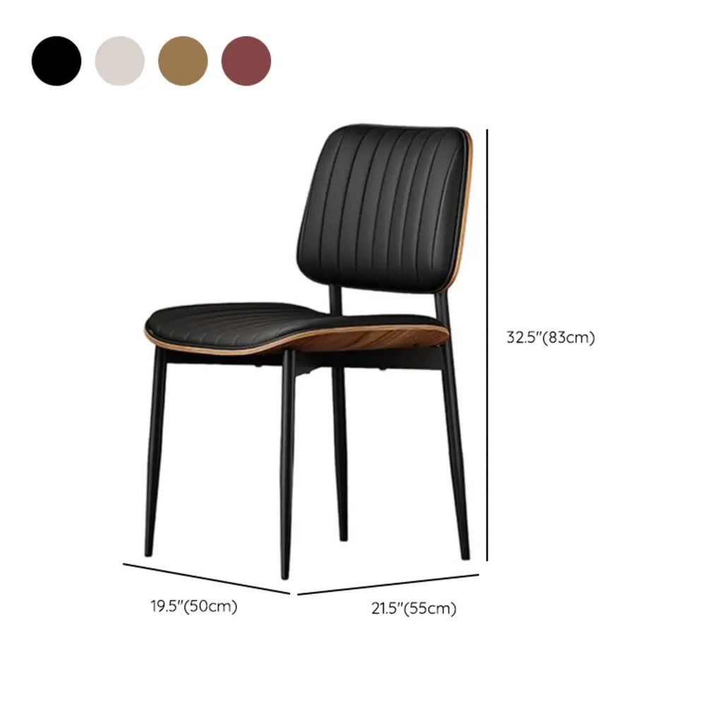 Chaise d'appoint moderne rembourrée en similicuir