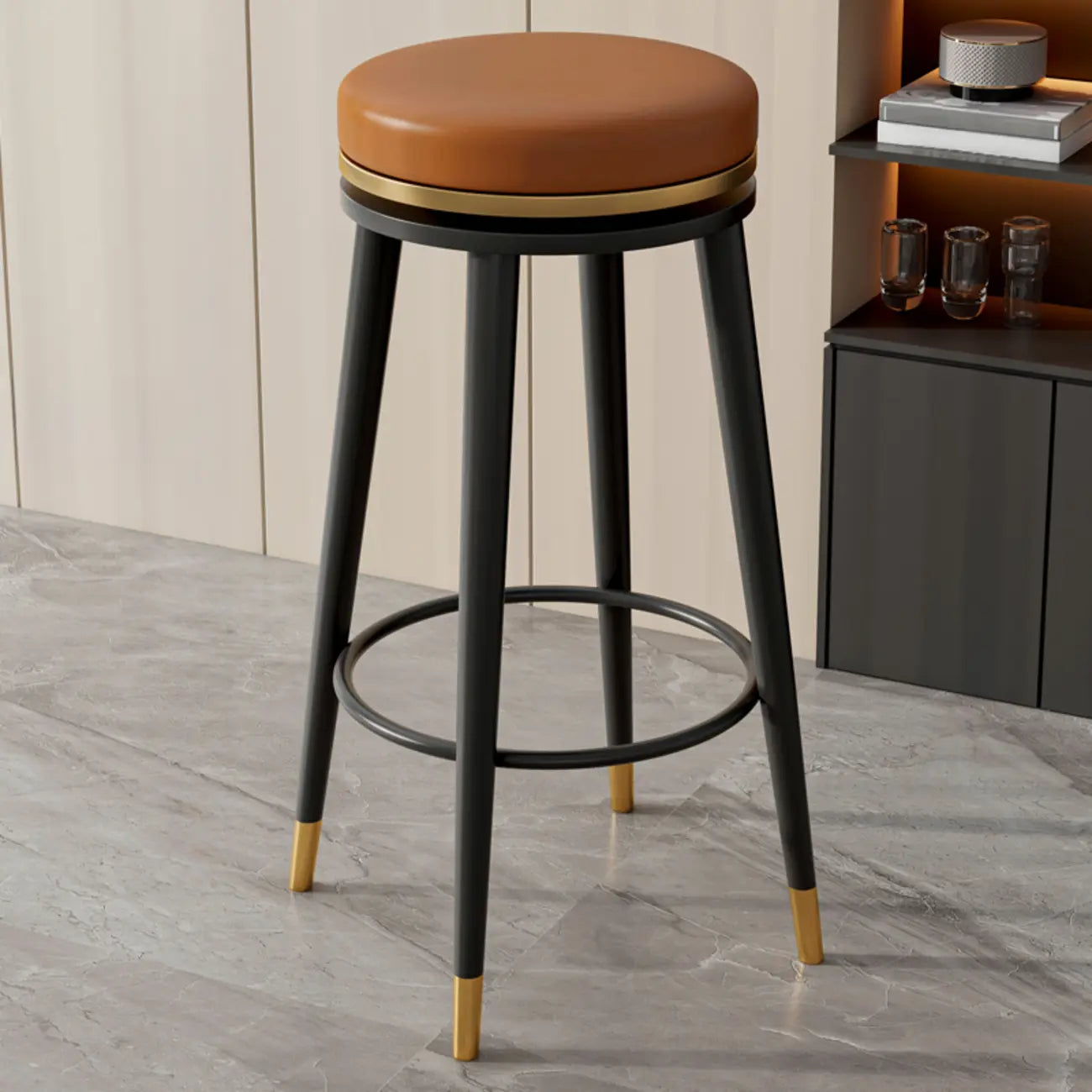 Tabourets de bar modernes en métal à hauteur de comptoir