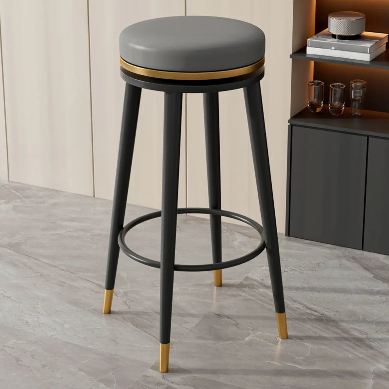 Tabourets de bar modernes en métal à hauteur de comptoir