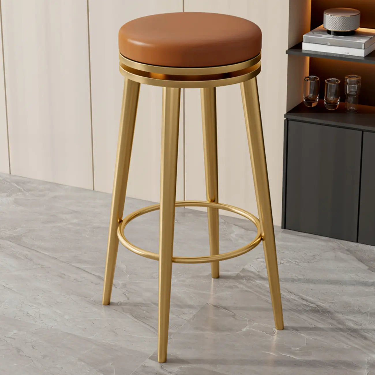 Tabourets de bar modernes en métal à hauteur de comptoir