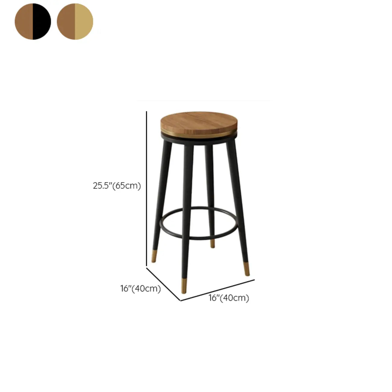 Tabourets de bar modernes en métal à hauteur de comptoir