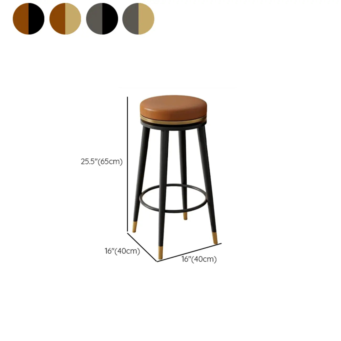Tabourets de bar modernes en métal à hauteur de comptoir