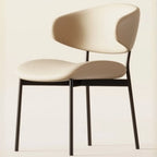 Chaises de salle à manger contemporaines rembourrées, incurvées et sans accoudoirs