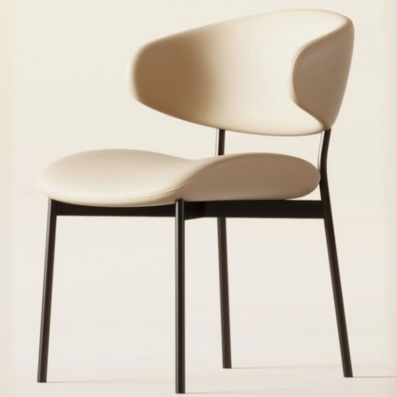 Chaises de salle à manger contemporaines rembourrées, incurvées et sans accoudoirs