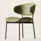 Chaises de salle à manger contemporaines rembourrées, incurvées et sans accoudoirs