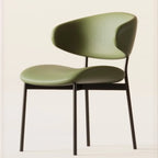 Chaises de salle à manger contemporaines rembourrées, incurvées et sans accoudoirs