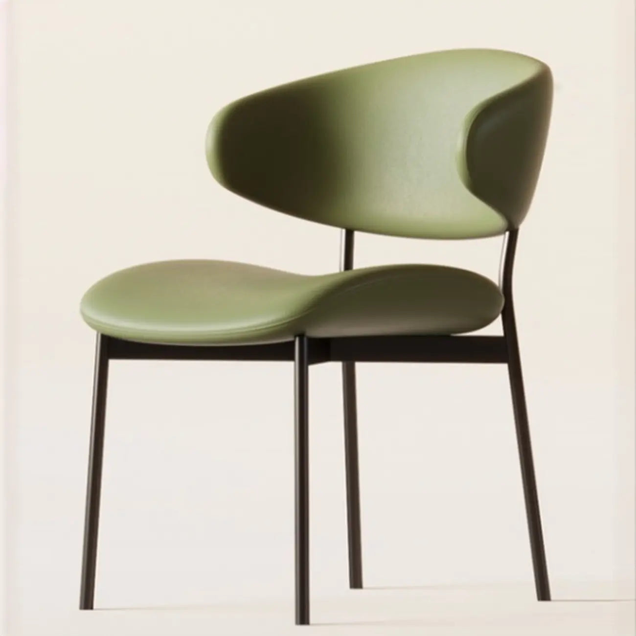 Chaises de salle à manger contemporaines rembourrées, incurvées et sans accoudoirs