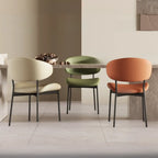 Chaises de salle à manger contemporaines rembourrées, incurvées et sans accoudoirs