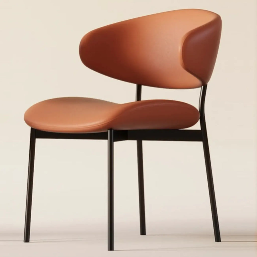 Chaises de salle à manger contemporaines rembourrées, incurvées et sans accoudoirs