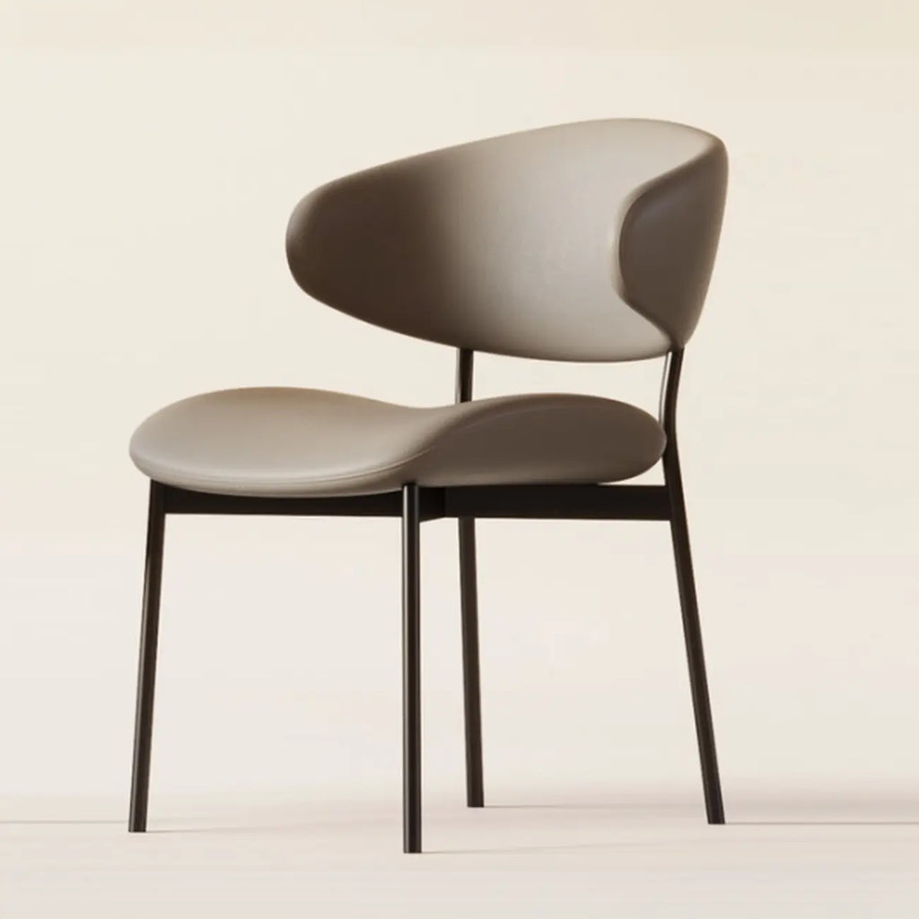 Chaises de salle à manger contemporaines rembourrées, incurvées et sans accoudoirs