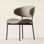Chaises de salle à manger contemporaines rembourrées, incurvées et sans accoudoirs