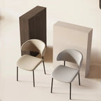 Chaises de salle à manger contemporaines rembourrées, incurvées et sans accoudoirs