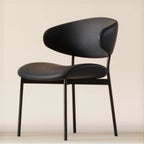 Chaises de salle à manger contemporaines rembourrées, incurvées et sans accoudoirs
