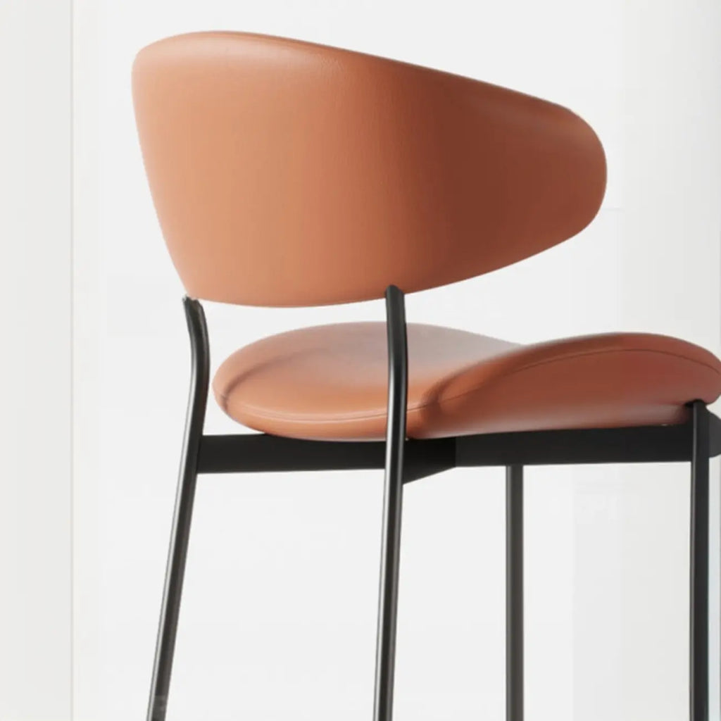 Chaises de salle à manger contemporaines rembourrées, incurvées et sans accoudoirs