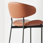 Chaises de salle à manger contemporaines rembourrées, incurvées et sans accoudoirs