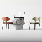 Chaises de salle à manger contemporaines rembourrées, incurvées et sans accoudoirs