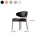 Chaises de salle à manger contemporaines rembourrées, incurvées et sans accoudoirs
