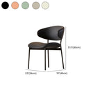 Chaises de salle à manger contemporaines rembourrées, incurvées et sans accoudoirs