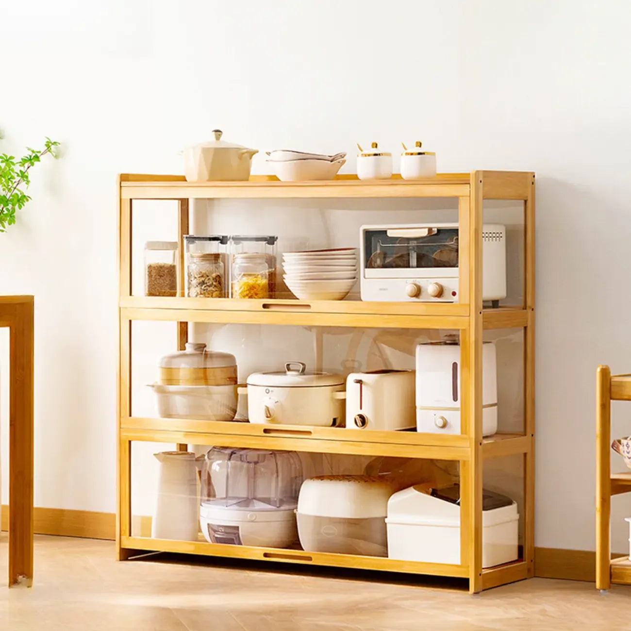 Buffet de rangement multifonctionnel moderne et détachable Bambusa