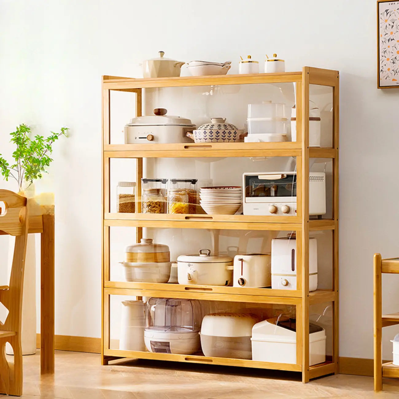 Buffet de rangement multifonctionnel moderne et détachable Bambusa