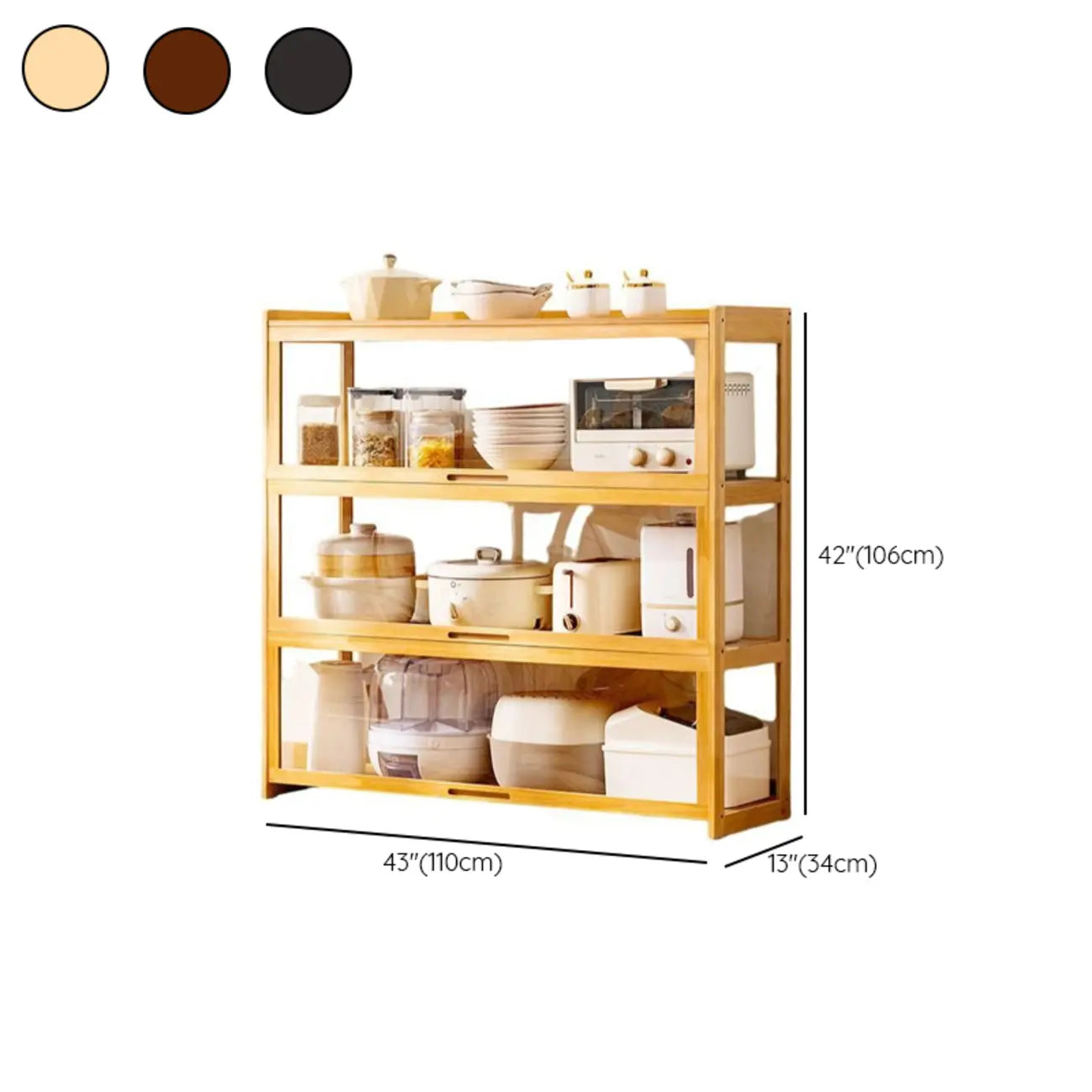 Buffet de rangement multifonctionnel moderne et détachable Bambusa