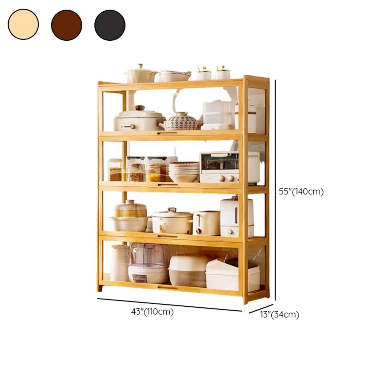 Buffet de rangement multifonctionnel moderne et détachable Bambusa
