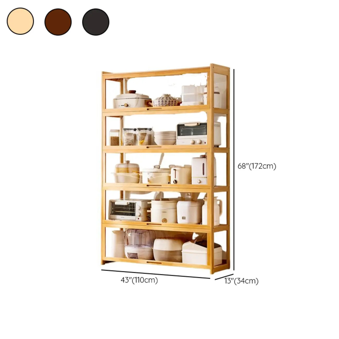 Buffet de rangement multifonctionnel moderne et détachable Bambusa
