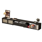 Meuble TV de style moderne du milieu du siècle en bois d'encre avec rangement