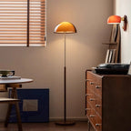 Lampadaire Art Déco à dôme orange en acrylique