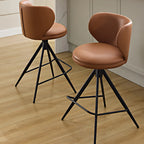 Tabourets de bar pivotants modernes en cuir, hauteur comptoir