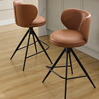Tabourets de bar pivotants modernes en cuir, hauteur comptoir